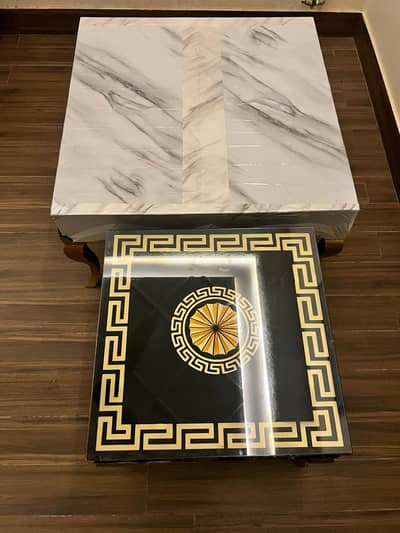 Luxury Wooden Mirror Top Tables (Set of 3)
