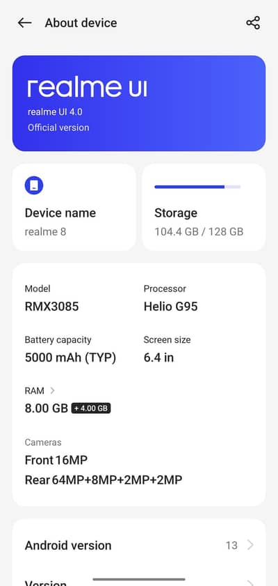Realme 8 03291274094 Whatsapp or call