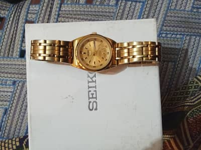 original Seiko 5 automatic gold full box working 100%"