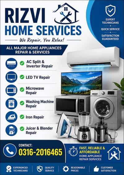 Home Appliance Repair Services | AC, LED TV, Washing Machine, Microwav