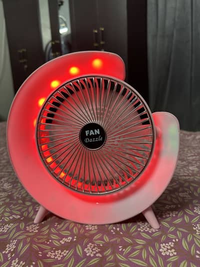 Cute Moon Shape LED Fan – USB Rechargeable