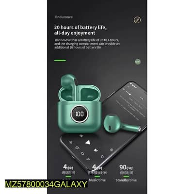 premium Green Bluetooth Earbuds / Bluetooth 5.3/