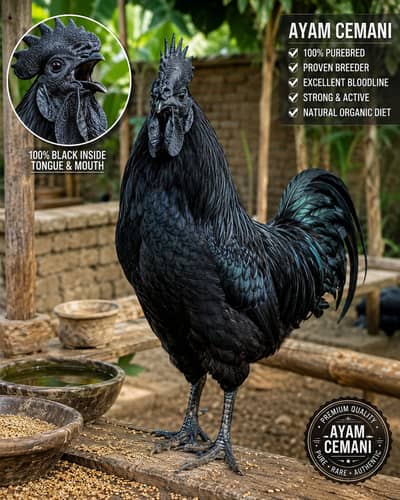 Pure Indonesian Ayam Cemani Rooster – Proven Breeder