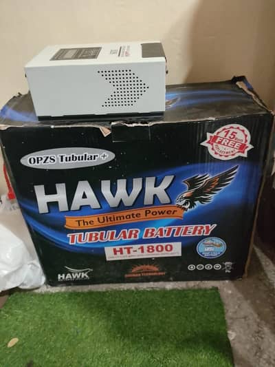 USED HAWK TUBULAR BATTERY With Solar Inverter