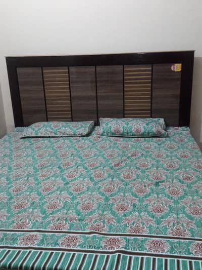 wooden floor bed with matress