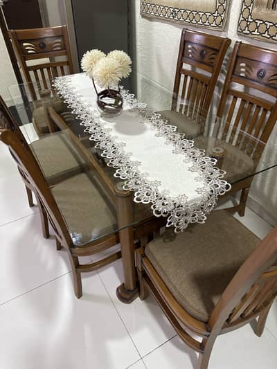 Premium dining table with 6 chairs