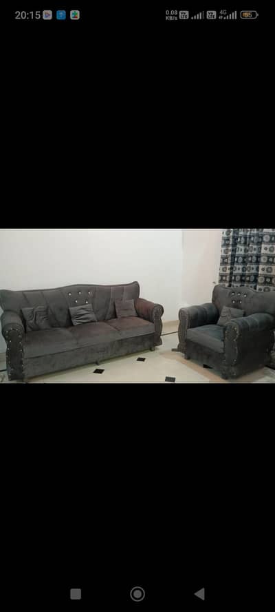 Sofa set velvet 3 seater + 1 seater for sale