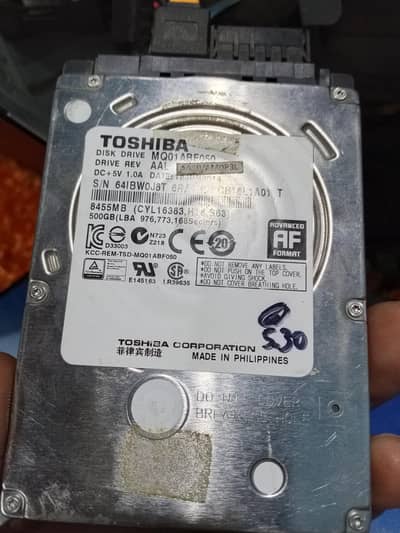 Toshiba 500 HDD 98% Health 100% Performance