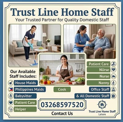Maids / House Maids / cook / House chef / Baby Sitter maid available