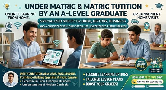 Tution Available for matric and undermatric Students
