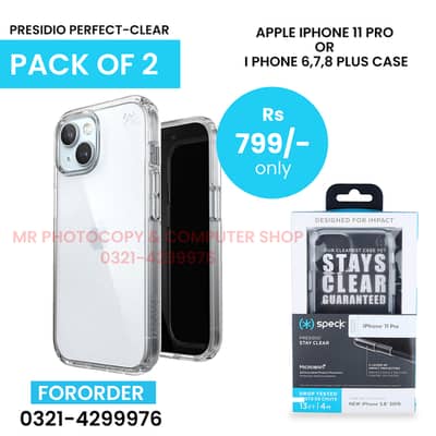 i PHONE 6, 7, 8  Plus & iphone 11 Pro Cover Colors  Crystal , Black,