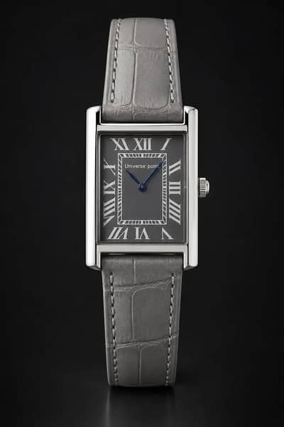 men's rectangular watch with roman numeral dial