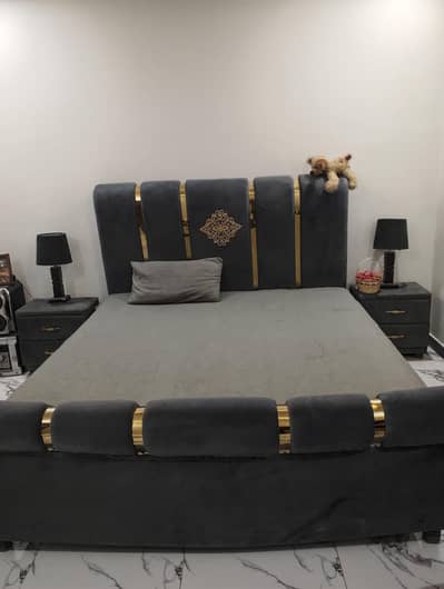 Bed with side tables for sale