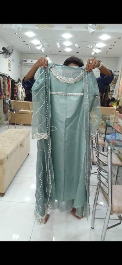 silk gown with handwork inner 4 pc boutique dress