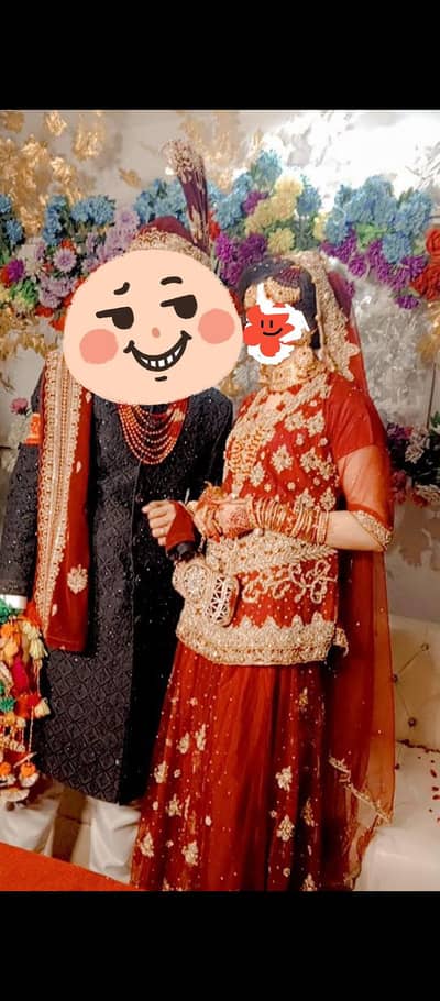 bridal lehenga set and jewellery complete