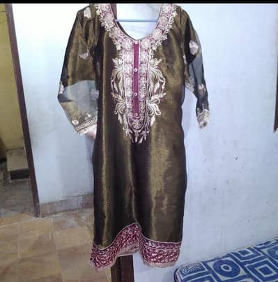 soft Banarsi silk kameez with trouser