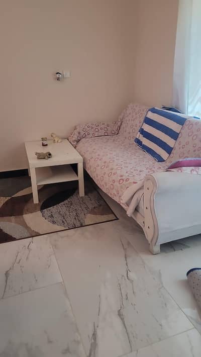 white colored sofa-bed 7ft+ big size