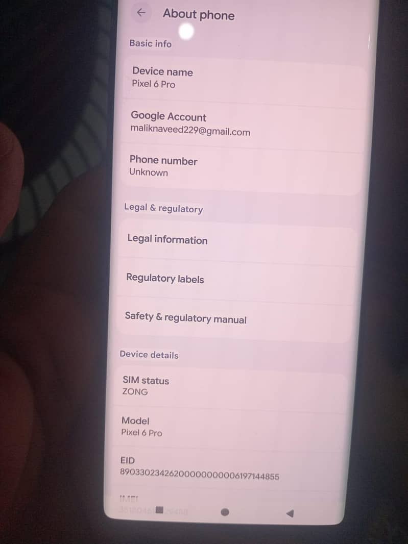 Google Pixel 6 Pro 6
