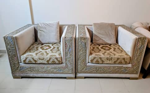 Elegant 4-Seater Wooden Sofa Set (9/10 Condition) - Urgent Sale