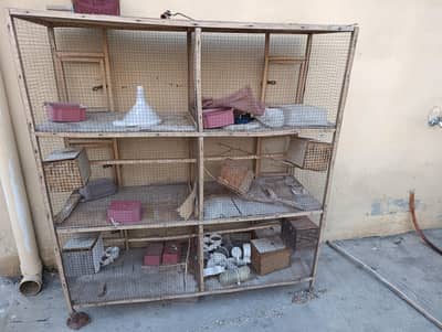 Six portions wooden cage
