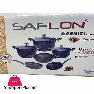 Saflon Granite Cookware Set – 9 Pcs