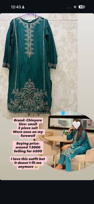 Chinyere 3 piece lawn suit, chiffon dupatta