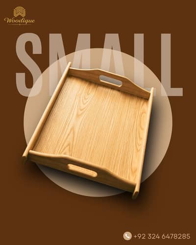 3 in 1 Premium Wooden Serving Tray Set (S,M,L) | Durable, Washable