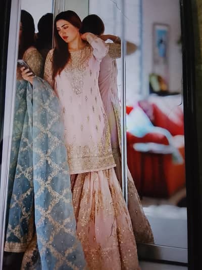 Bridal/party wear Embroidered shararas dress - excellent condition