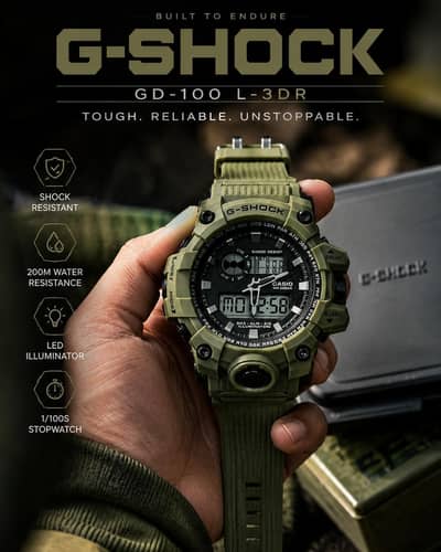 G-Shock Style Sports Watch | Dual Display