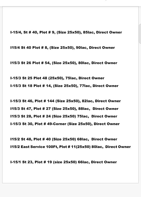 Direct Owner Plot List 25x50 1