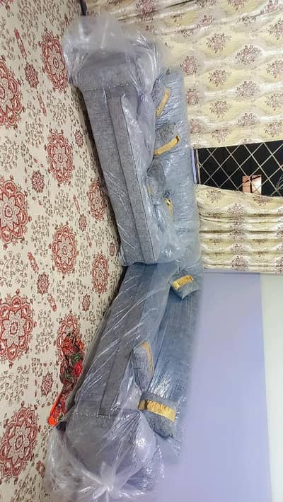 grey L-shaped 7 seater sofa set