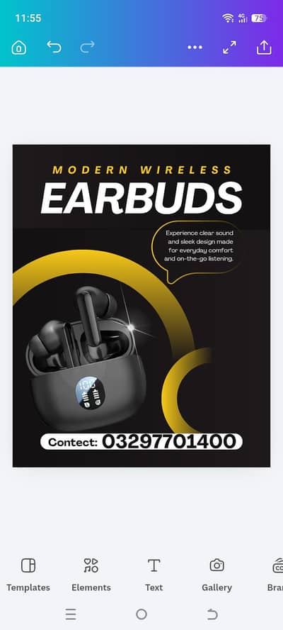 Wireless Earbuds With Charging Case Black Bluetooth 5.3