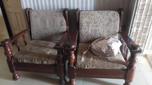 wood sofa set