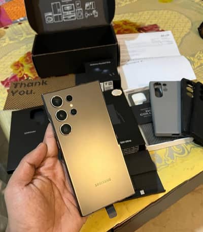 Samsung Mobile S24 Ultra with box 12gb 512  pta approved urgent sale