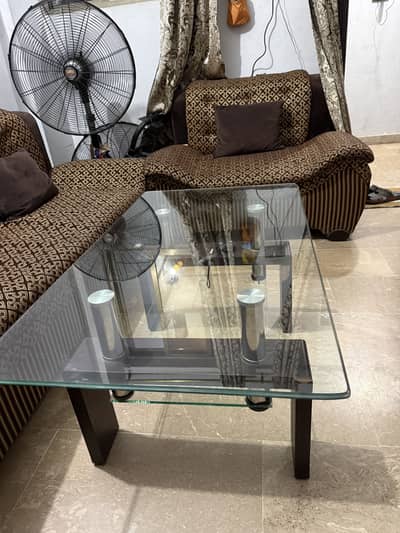 7 seater sofa set and center table in good condition for sell