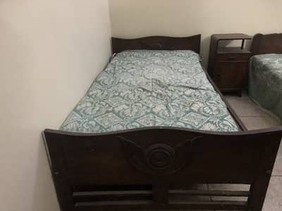 Four beds Shisham wood, with dressing tables, and wardrobe