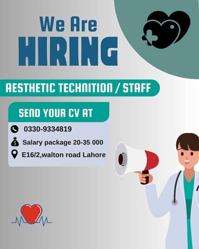 AESTHETIC TECHNICIAN/ STAFF REQUIRED