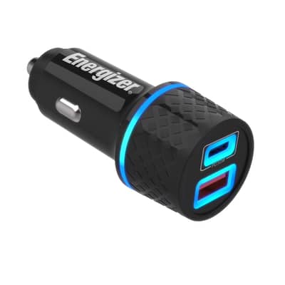 Energizer 45W Car Charger, USB-C Power Delivery (30W) & QC 3.0 USB
