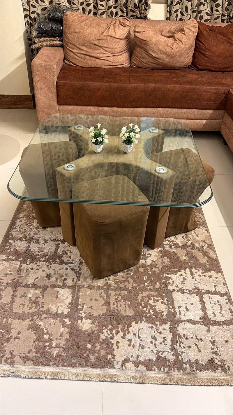 sofa and divider with table set 7