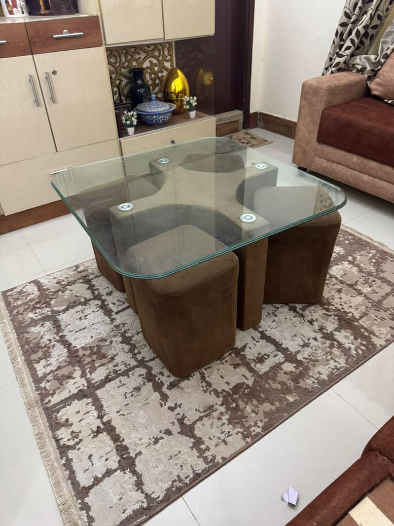 sofa and divider with table set 9