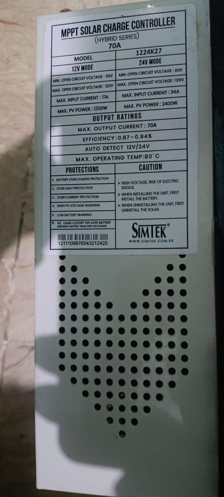 Simtek MPPT 70A 5