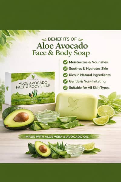  Aloe Avocado Face & Body Soap – Natural Skin Care Soap 142g