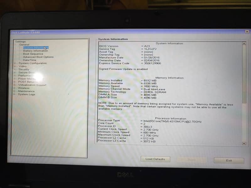 Dell attitude E6440 4