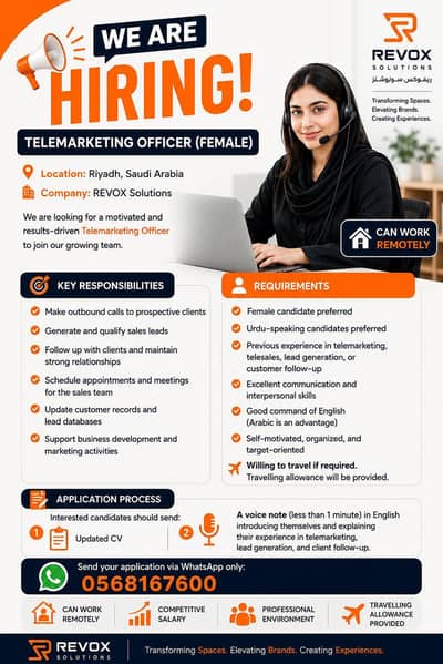 Senior Marketing  Coordinator female for KSA