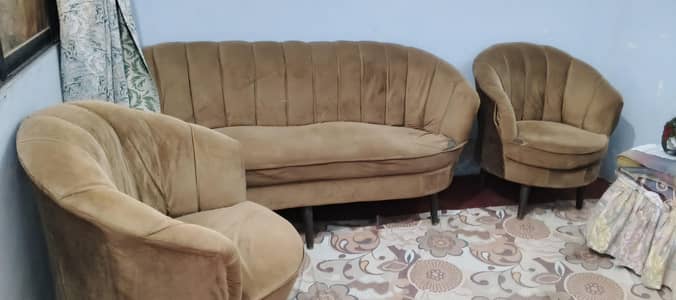 5 Seater Sofa Set for Sale - Velvet Fabric - Comfortable Cushioning
