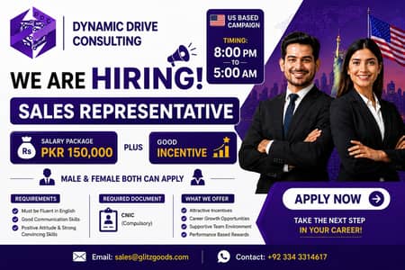  Sales Representative Required – US Based Campaign