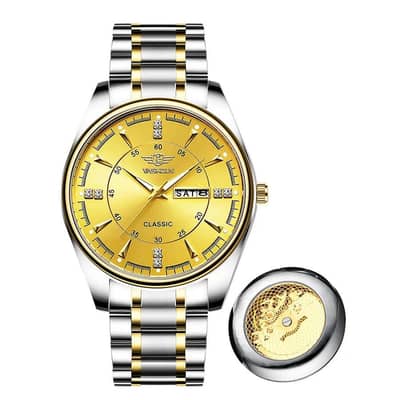 Yasholun Classic Quartz Watch with Day and Date Display