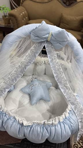 Luxury Custom Baby Nest Set - "Prince" Theme with Canopy Net