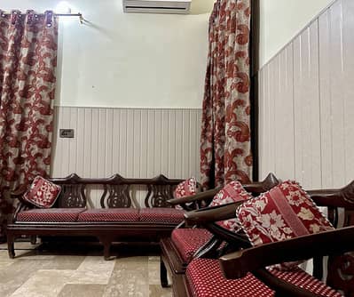 5 Seater Pure wooden Sofa (with cushion)