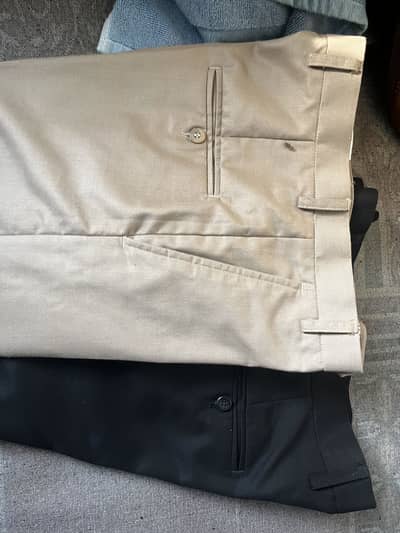 2 Formal Pants; Black & Beige